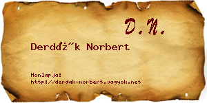 Derdák Norbert névjegykártya
